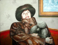(image for) Handmade oil painting Copy paintings of famous artists KapakaweB's art,Nina Kulik and poodle - Click Image to Close